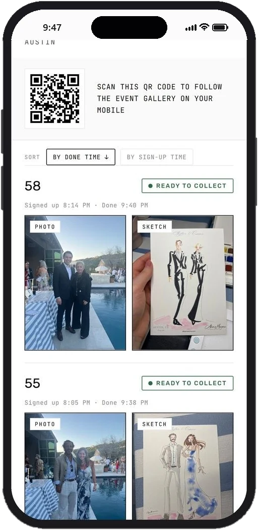 The live gallery on a phone