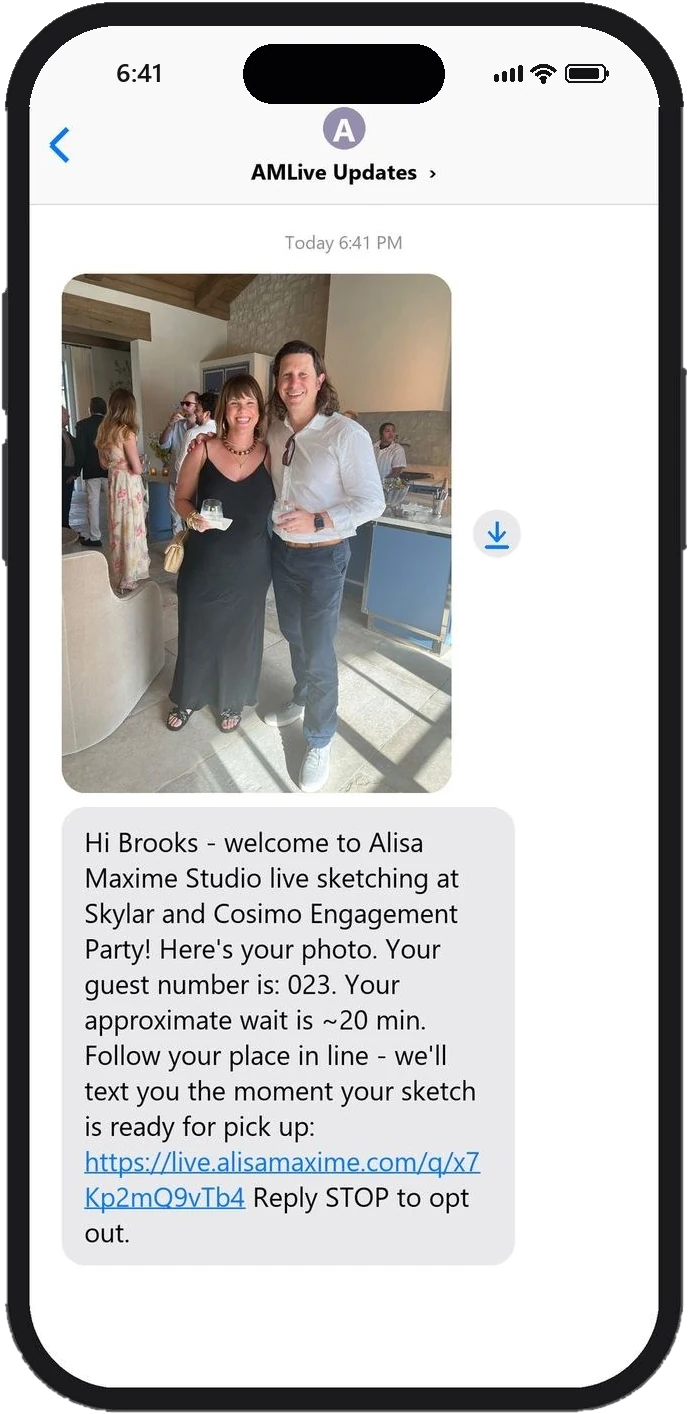 The welcome text with the guest’s photo