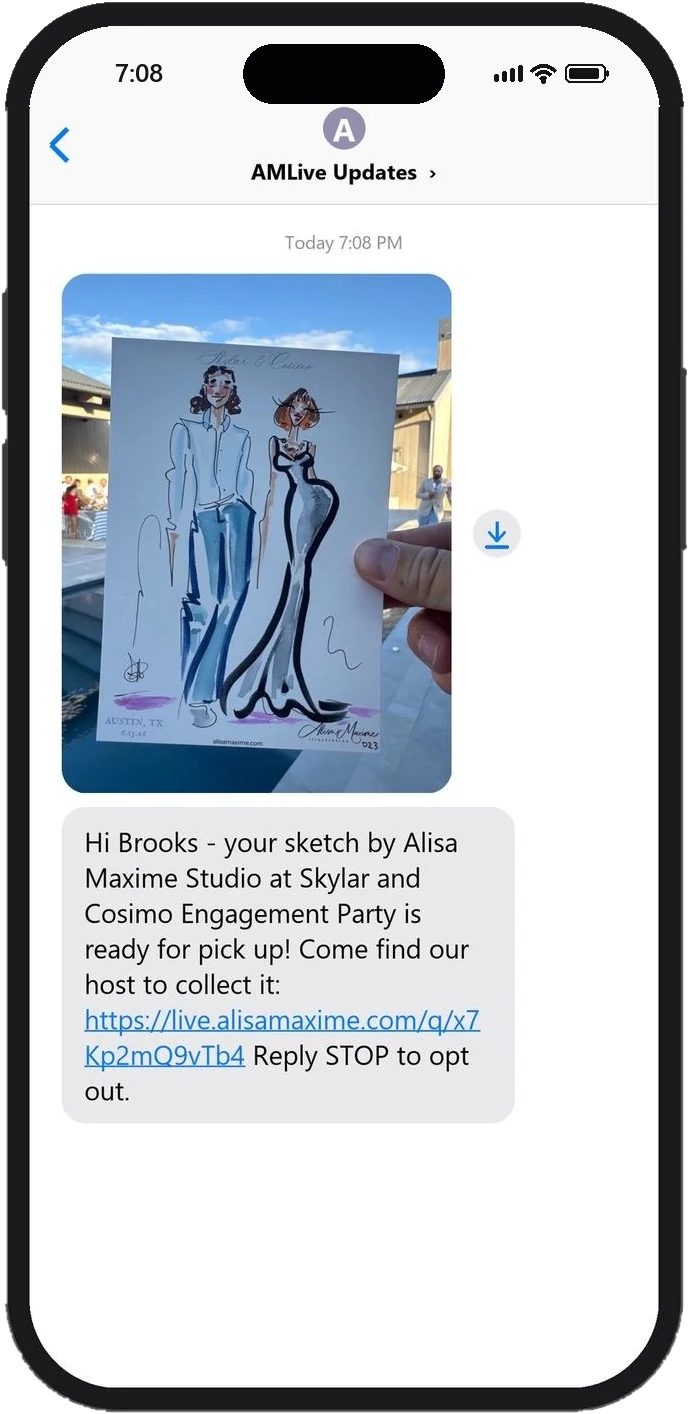 The text with the finished sketch attached