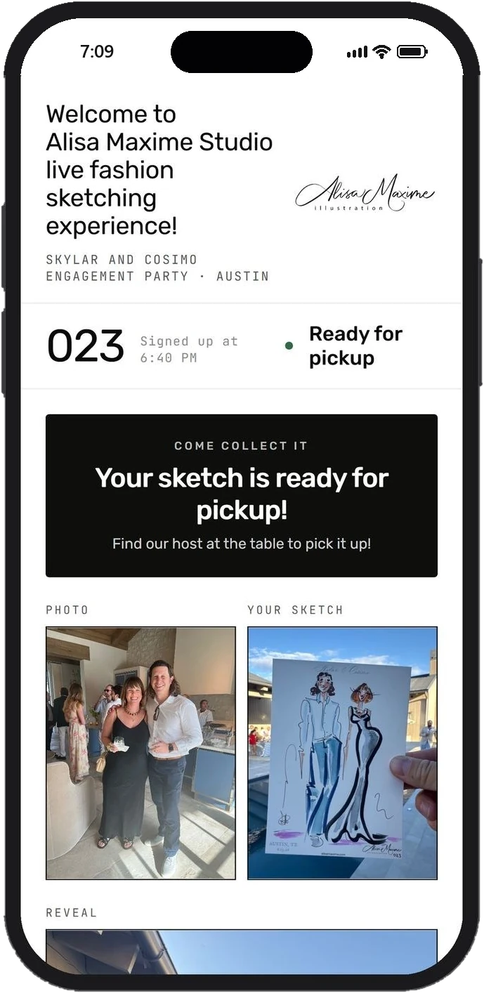 Their page showing ready for pickup