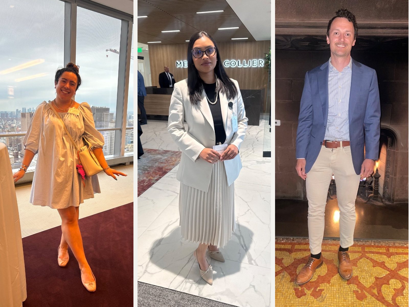 Three guests at corporate events photographed for their sign-up