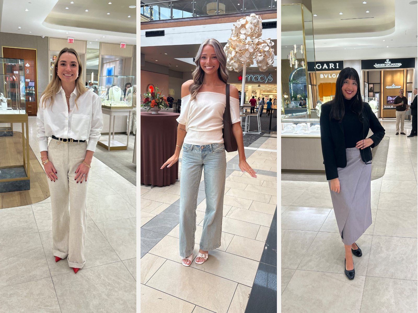 Three shoppers photographed in store for their sign-up