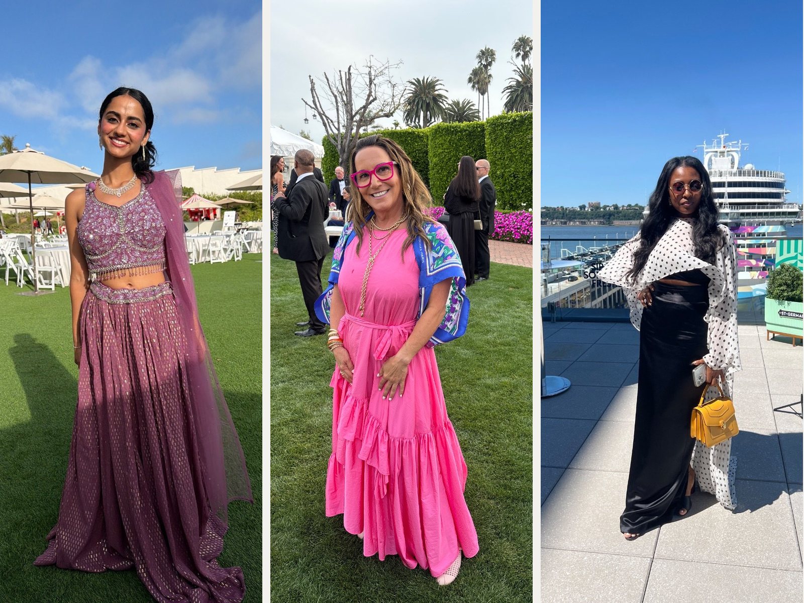 Three guests photographed outdoors for their sign-up