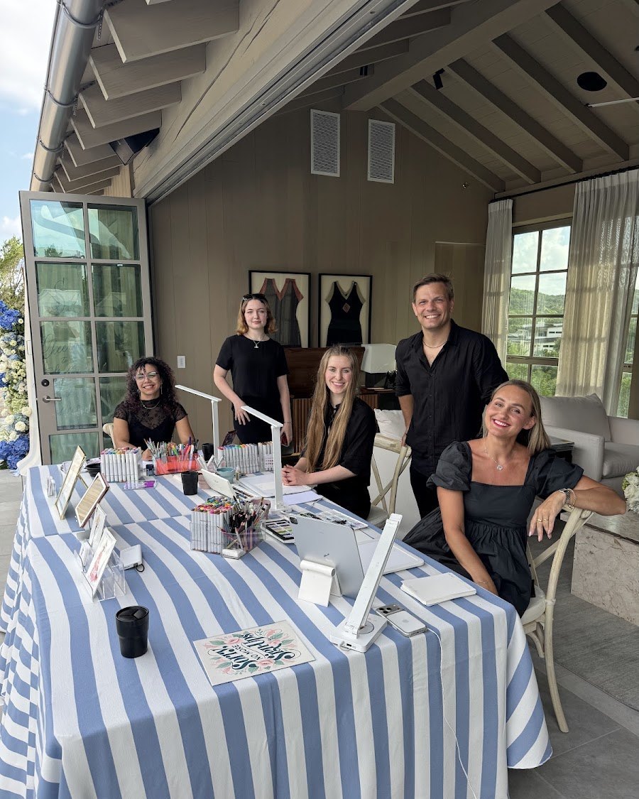 The sketching tables set up and the team in place before the guests arrive